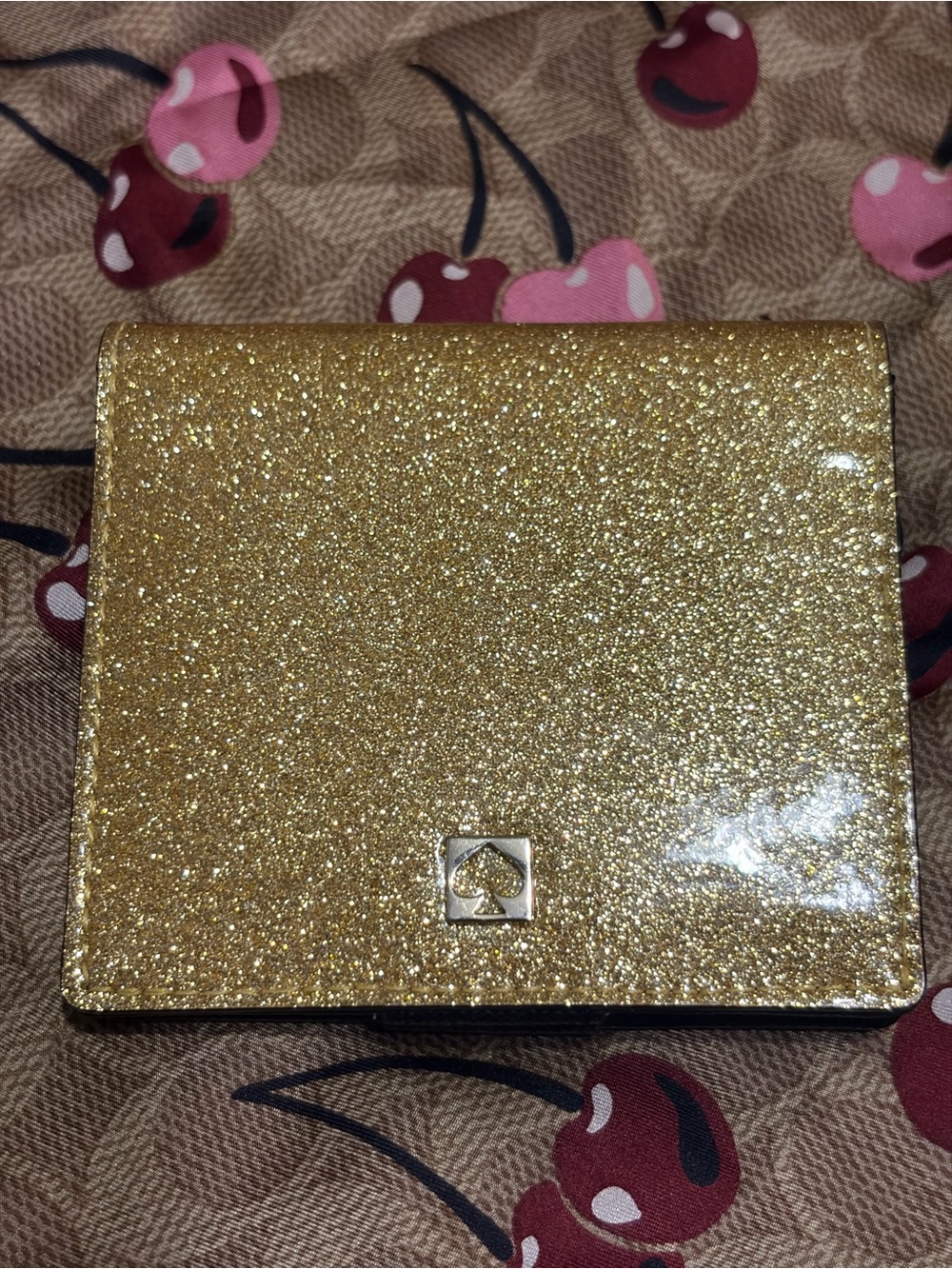 Kate Spade New York Metallic Gold ID Card Holder Wallet